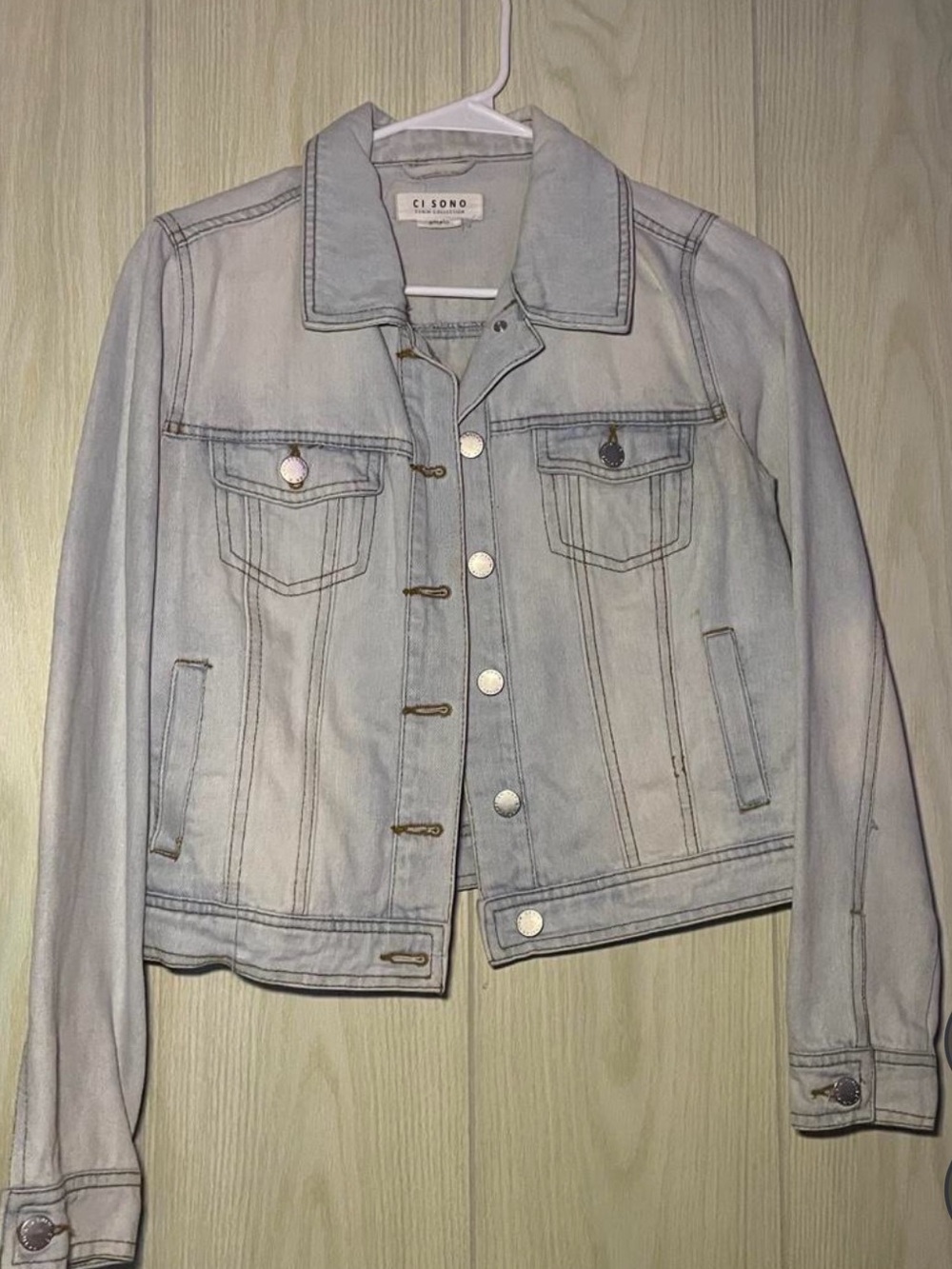 Ci Sono Light Wash Denim Jacket - Pale Blue